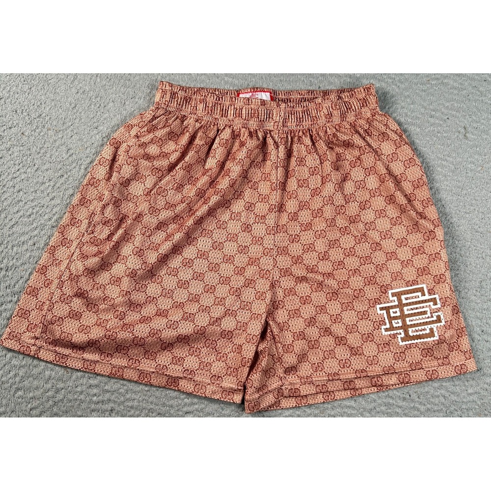 Eric Emanuel EE Basic Shorts Gucci‎ Monogram Men's Medium Red Mesh Athletic